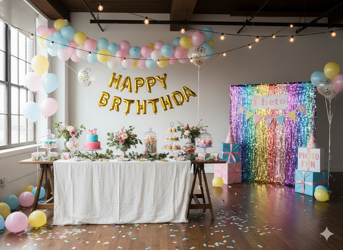 Birthday party decoration setup