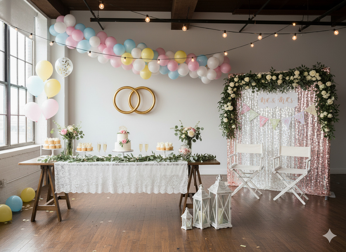 Wedding photo zone decoration